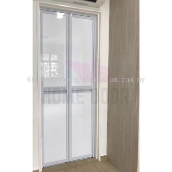 Toilet aluminium Bi-fold ( White .) + composite panel white 