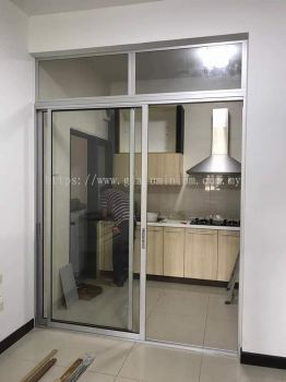 sliding doors 2 panel + above fix glass + clear glass 