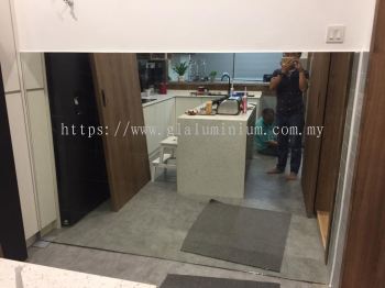 Wall kitchen mirror ( grey and clear) 