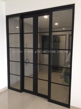 aluminium p/c Black + clear glass 