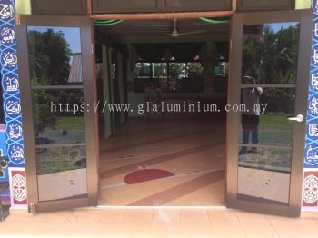 Double leaf swing door ( MB + tinter glass dark) @SMK Sungai Besi, sungai besi, Kuala Lumpur 