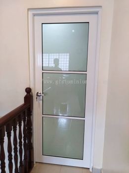 powder coating white + 5mm Frosted glass @Jalan Bukit Midah, Taman Midah, Cheras 