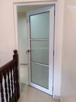 powder coating white + 5mm Frosted glass @Jalan Bukit Midah, Taman Midah, Cheras 