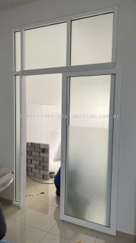 powder coated white +5mm glass frosted sticker + Hanging sliding doors @jalan fauna 2b/5,Rimbayu