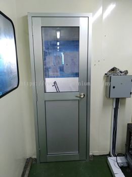 Aluminium swing door +Bottom ( aluminium composite panels) @Panasonic Appliance Air-conditioning, Jalan Batu Tiga Lama, Shah Alam 