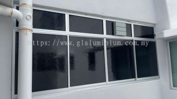 sliding windows 4 panel + Above fit glass @PPAM Pangsapuri Puncak Jati, Desa Jati, Nilai