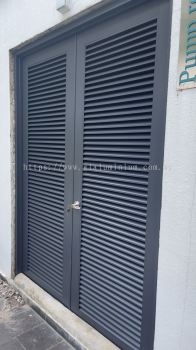 Aluminium Louvres swing door double leaf @swimming Pool@The Airie, Persiaran Meranti, Bandar Sri Damansara, selangor 