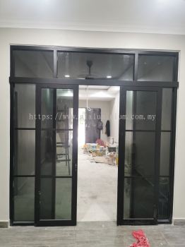 aluminium Fix glass + Hanging sliding door 2 Panel @Kota Cheras 