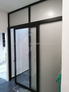 Hanging sliding doors One panel + shopfronts fix ( ACP) @jalan sausana 4/2B,Bandar Tun Hussein Onn, Cheras, Selangor 