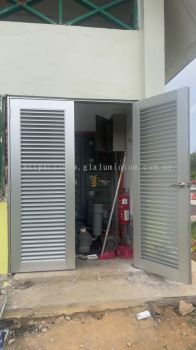 aluminium Louvres swing door 2 panel @Kolej Profesional Mara Beranang 