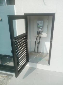 aluminium Louvres swing door @Jalan Mitchu Heights 1, Taman Mitchu Heights, Batu 14 Hulu Langat 