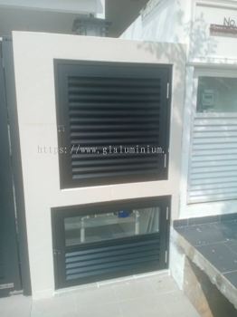 aluminium Louvres swing door @Jalan Mitchu Heights 1, Taman Mitchu Heights, Batu 14 Hulu Langat 