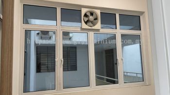 Casement window 4 panel + above fix glass / Exhaust fan @ Green Residence,jalan Rasa Sayang 1,Cheras,Kajang