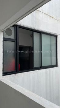 sliding window 2 panel + fix glass @Residensi PR1MA Alam Damai,cheras