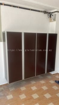 Aluminum silver + aluminum composite panels ( brown)