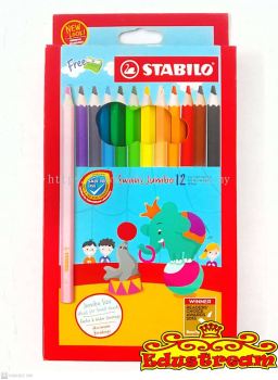 Stabilo Swans Jumbo 12 Color Pencils (L)