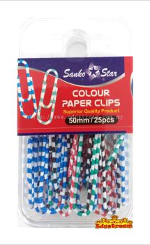 Sanko Star Colour Paper Clips 50mm (2 IN 1)