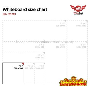 Writebest Whiteboard With Aluminium Frame (1 x 1" / 30 x 30cm )