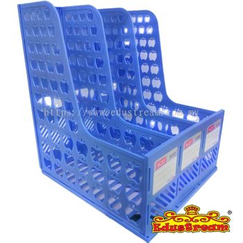 TIER PLASTIC MAGAZINE RACK-BLUE