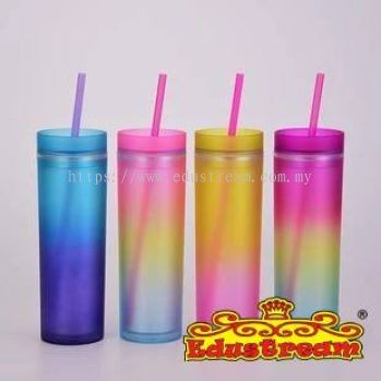 MATTE TUMBLER WITH STRAW