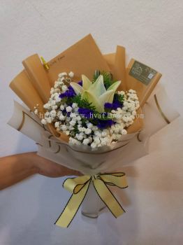 White Madona lily Small Bouquet