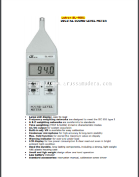 LUTRON SL-4001N SOUND LEVEL METER