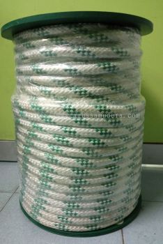 Polyester Rope EQUINOXE White with Green Fleck 18 mm diameter x 100 mtr