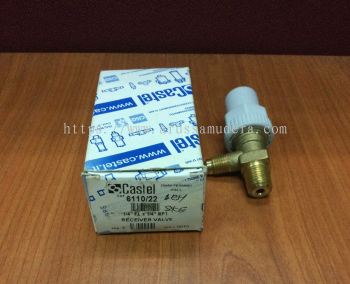 CASTEL RECEIVER VALVE 1/4” SAE SAE FLARE - 1/4” NPT