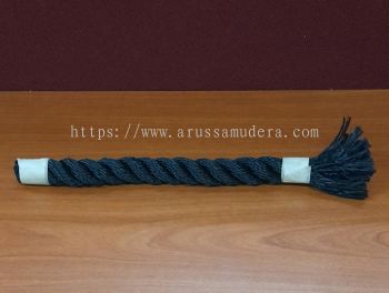 Polyester Rope Black Soft Twisted 3 Strands Diameter : 16 mm