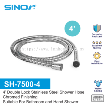 SINOR SH-7500-4 STAINLESS STEEL DOUBLE LOCK SHOWER HOSE