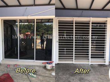 Before and After Progress: To Fabrication,supply and Install Powder Coated Door Grille and Sliding Grille - Cheras 