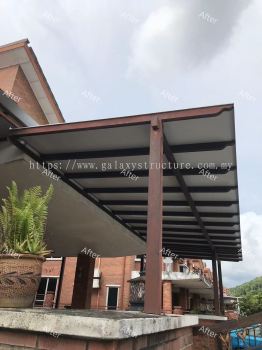 Before and After Job Done: 1) To Dismantle Old Polycarbonate Panel, Supply Install New Acp and Accessories- Shah Alam 