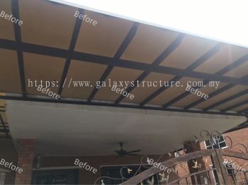 Before and After Job Done: 1) To Dismantle Old Polycarbonate Panel, Supply Install New Acp and Accessories- Shah Alam 