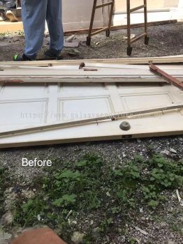 Progress done:(Double Storey House)-1)To dismantle old door,fabrication and install new custom make local stainless steel full plate door grille with small door at back yard - Klang