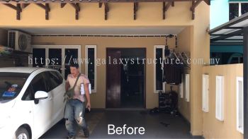 Progress done before & after:(Double Storey House)-1)To fabrication and install custom make powder coated new mild steel expended mesh panel door grille with handle key lock - Shah Alam