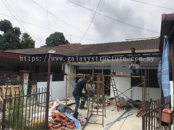 Progress done:(single storey house)-1)To dismantle old awning,supply and install new mild steel pergola awning Acp panel paint 2)To cleaning works - Klang Jaya