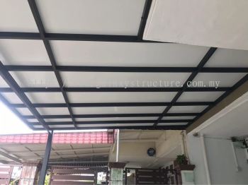 Progress done:(single storey house)-1)To dismantle old awning,supply and install new mild steel pergola awning Acp panel paint 2)To cleaning works - Klang Jaya 