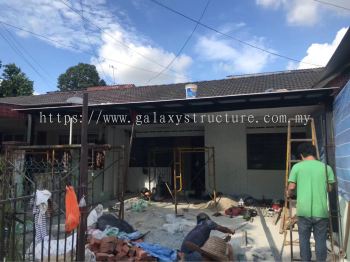 Progress done:(single storey house)-1)To dismantle old awning,supply and install new mild steel pergola awning Acp panel paint 2)To cleaning works - Klang Jaya 