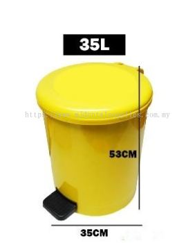 PEDAL OPERATED CLINICAL WASTE BIN, YELLOW, 35LITER/UNIT, MEDICAL APPARATUS