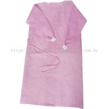 NON-WOVEN ISOLATION GOWN 35GSM WITH KNITTED CUFF, PINK