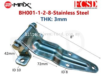 BH-001-1-2-8 Stainless Steel Hinge