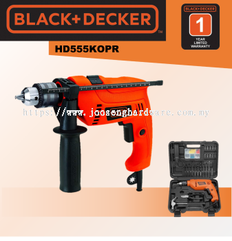 BLACK+DECKER HD555KOPR 550W 13mm HAMMER DRILL DIY SET