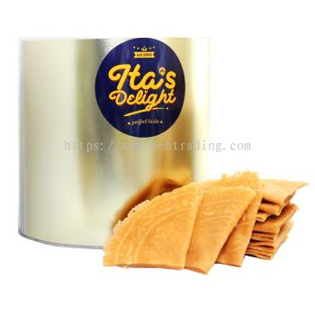 Ita Delight Kuih Kapit Folded Love Letter Premium Gold Tin Extra Santan Coconut Extra Egg