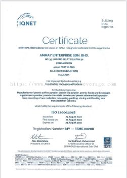 ISO 22000 & HACCP CERTIFICATE