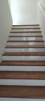 Balau wood staircase _ varnish with colour coating