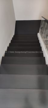 Balau wood staircase _ varnish with colour coating (Black)