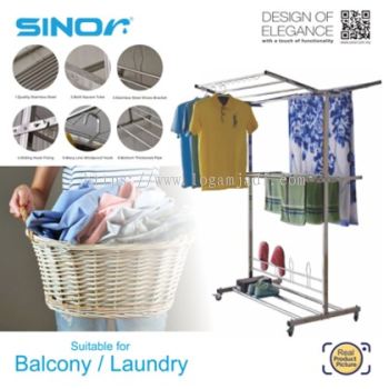 SINOR BF-6260-T Stainless Steel Outdoor Foldable Clothes Drying Rack
