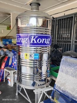King Kong HR50 (500L) Vertical Round Bottom With Stand Stainless Steel Water Tank @ Anjung Bercham Megah, Bercham, Ipoh, Perak