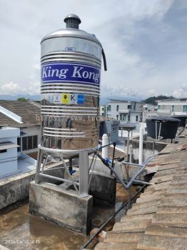 King Kong HR50 (500L) Vertical Round Bottom With Stand Stainless Steel Water Tank @ Anjung Bercham Megah, Bercham, Ipoh, Perak