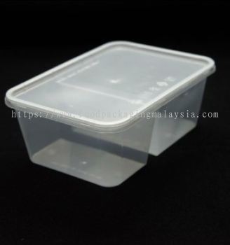 T-1000DS (1000ml) 2 Compartment Rect Container With Lid (30% and 70%)